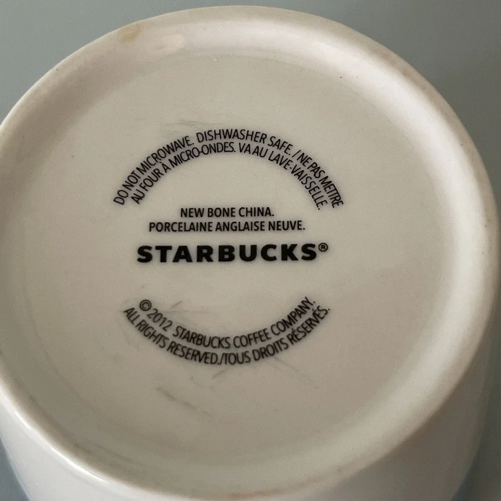 Starbucks TAZO Teal Blue Slant Top No Handle Tea Cup Coffee Mug Asymetrical 2012